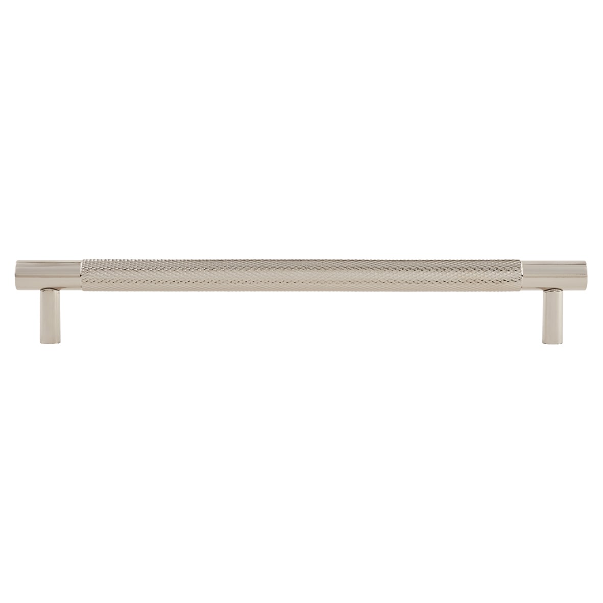 Brunel 13mm Knurled T-Bar Cabinet Pull Handle - 192mm Centres - Polished Nickel - view 2
