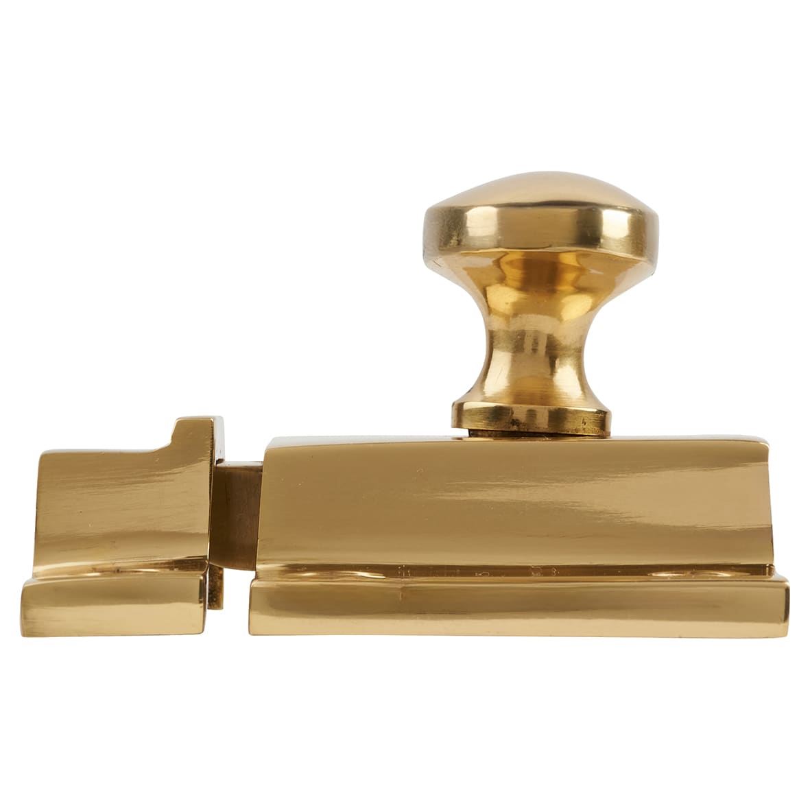 Box Style Cupboard Catch - 55 x 40 x 35mm - Polished Brass - view 3