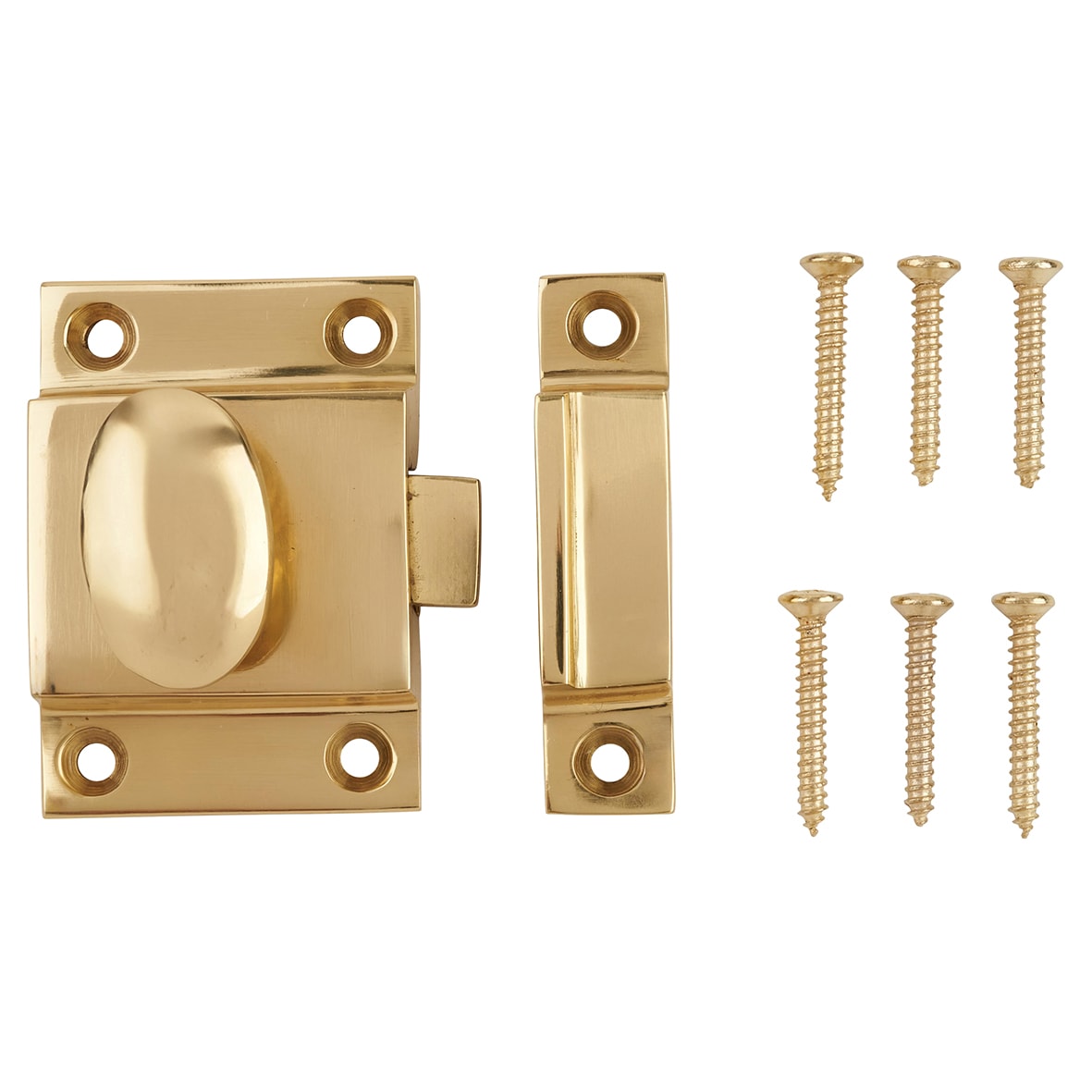 Box Style Cupboard Catch - 55 x 40 x 35mm - Polished Brass - view 5