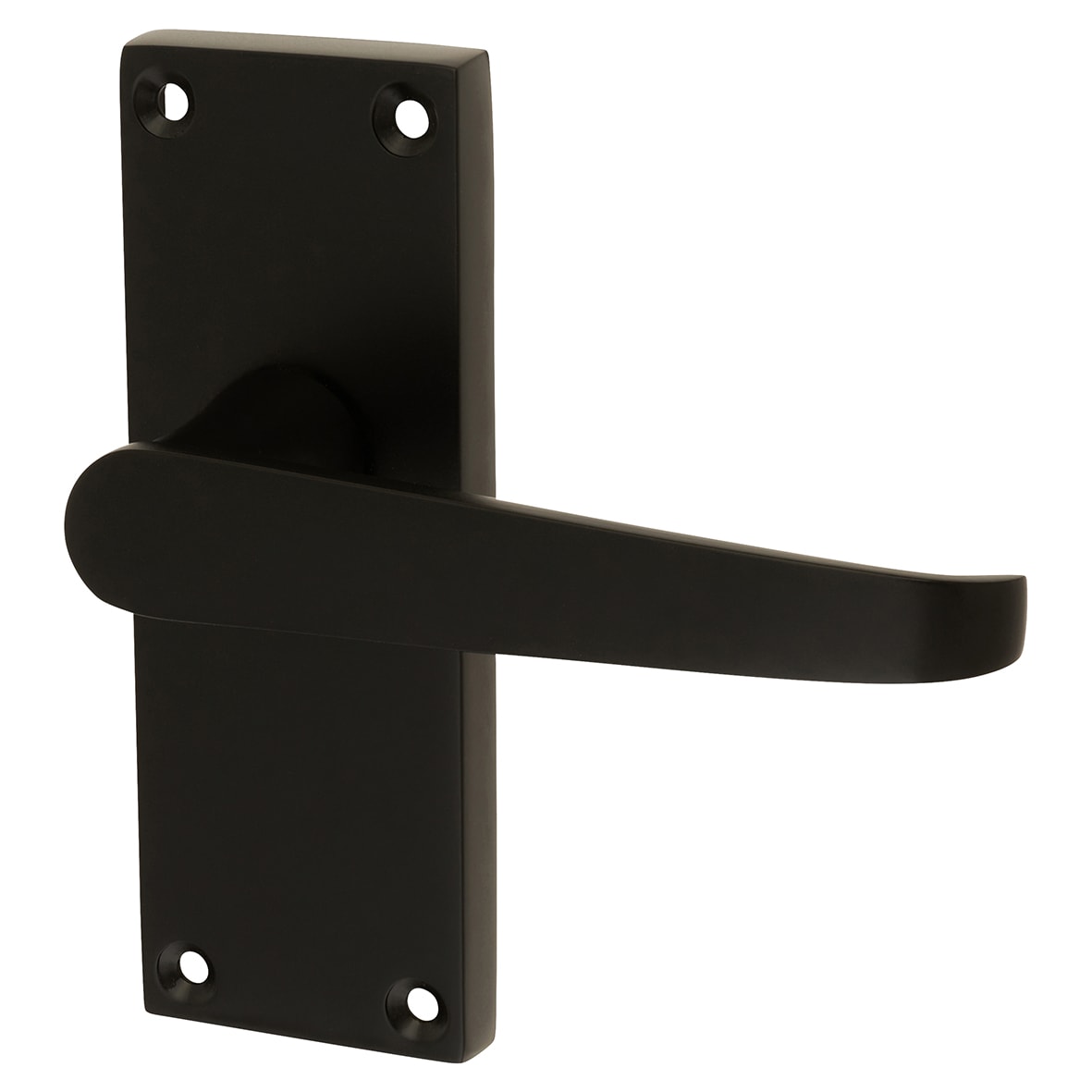 Matt Black Budget Straight Latch Door - Short Plate - Mia Range - 114 x 42mm - view 4