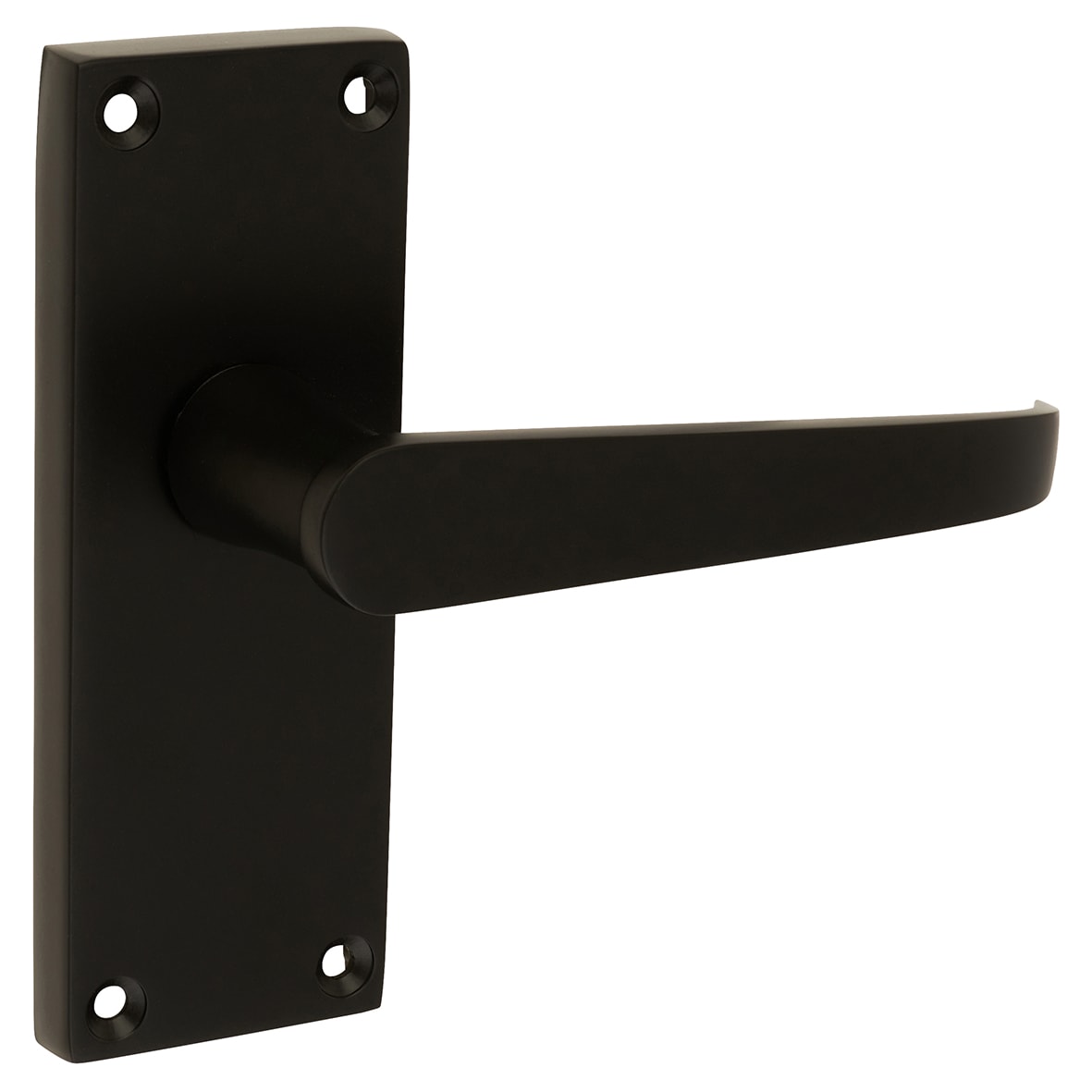 Matt Black Budget Straight Latch Door - Short Plate - Mia Range - 114 x 42mm - view 5