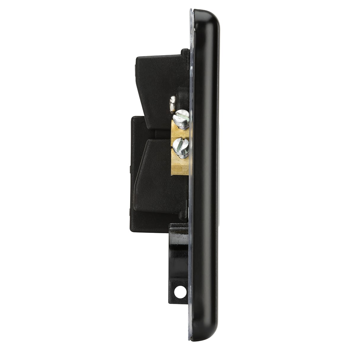 13A 1 Gang Round Edge Unswitched Fused Spur - Matt Black - view 3
