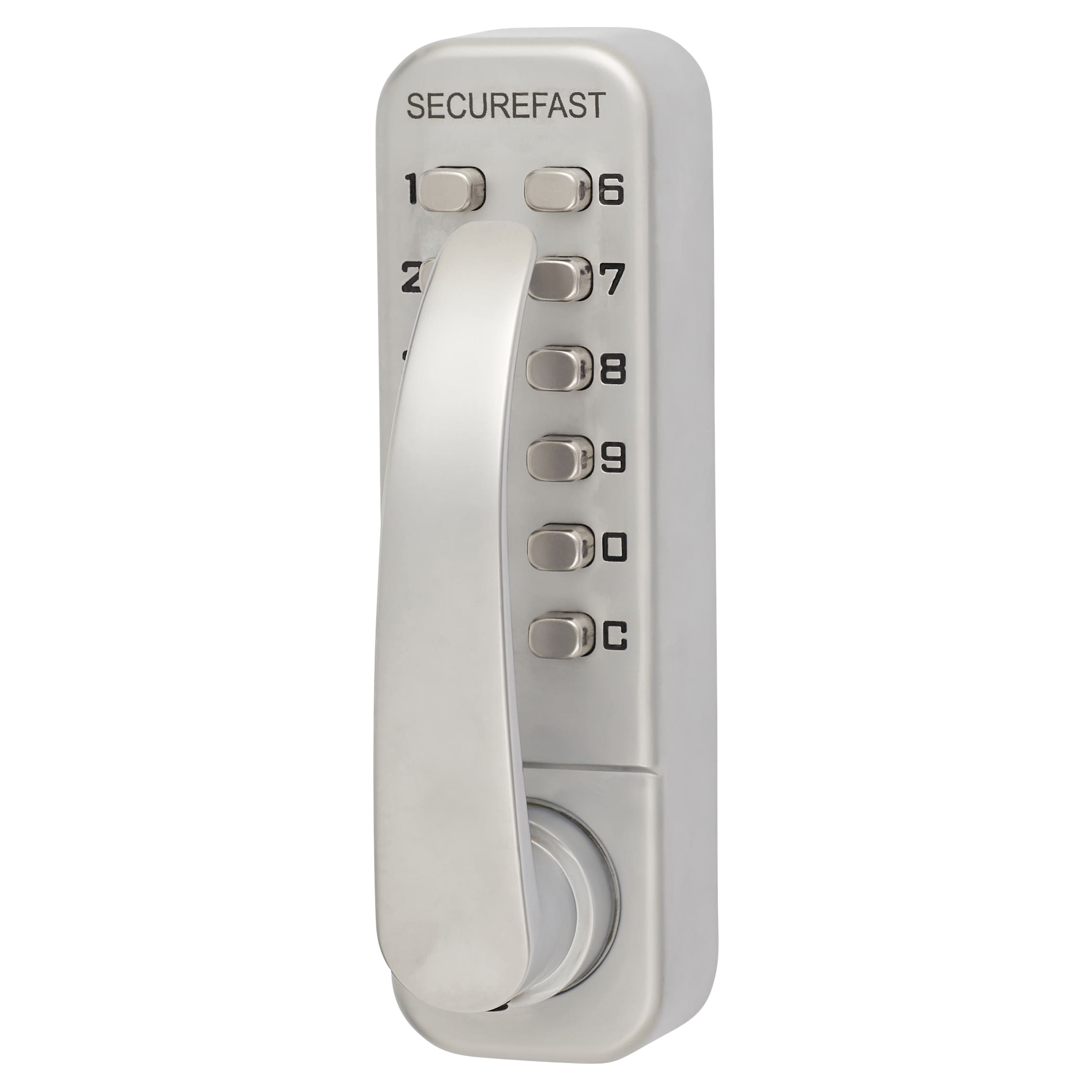 Easy Code Change Push Button Code Lock and Latch with Lever - Satin Chrome - view 3