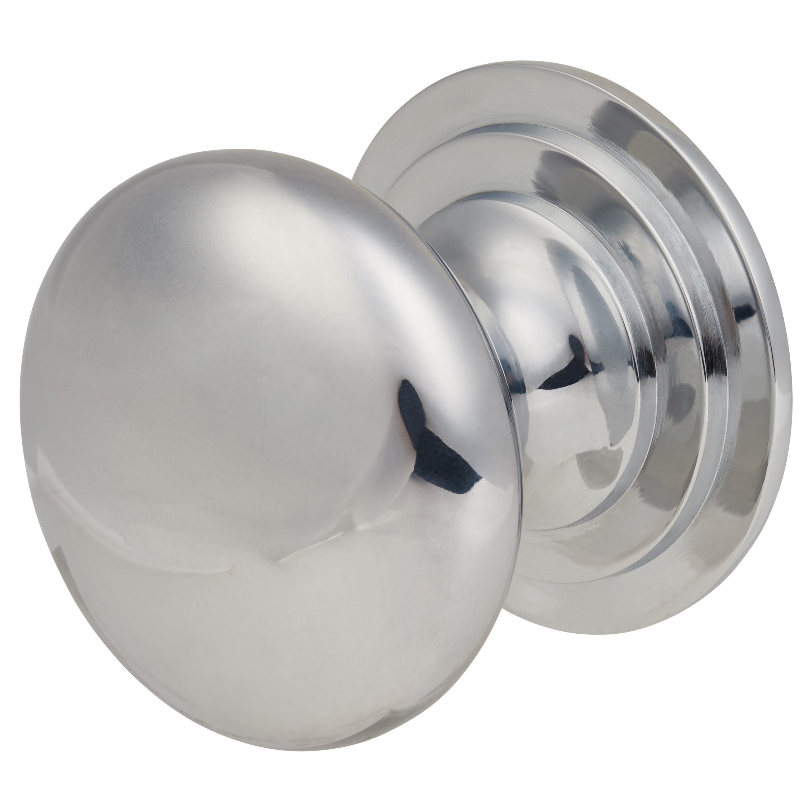 Victorian Turned Round Cabinet Knob - 38mm Diameter - Polished Chrome - view 2