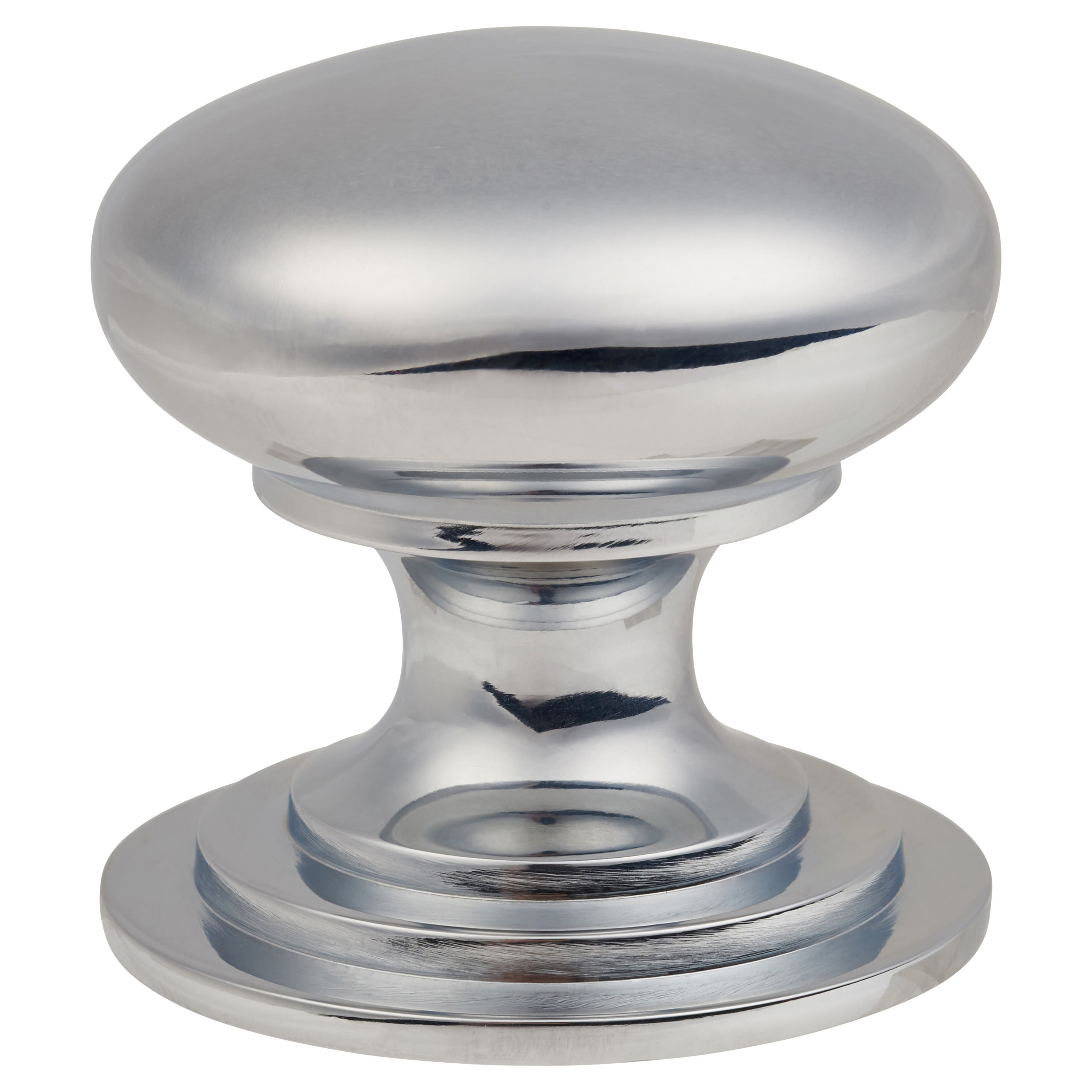 Victorian Turned Round Cabinet Knob - 38mm Diameter - Polished Chrome - view 3