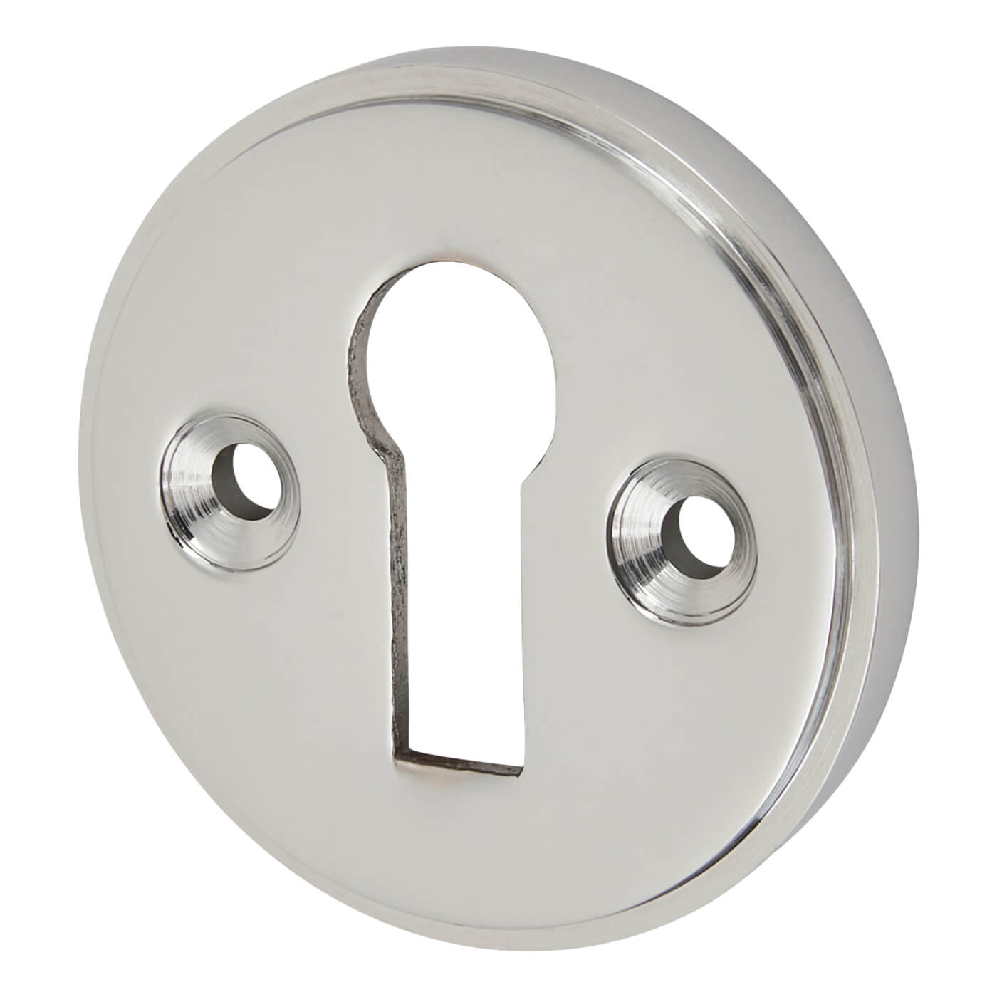 Escutcheon - 40mm Diameter - Keyhole - Polished Chrome - view 2