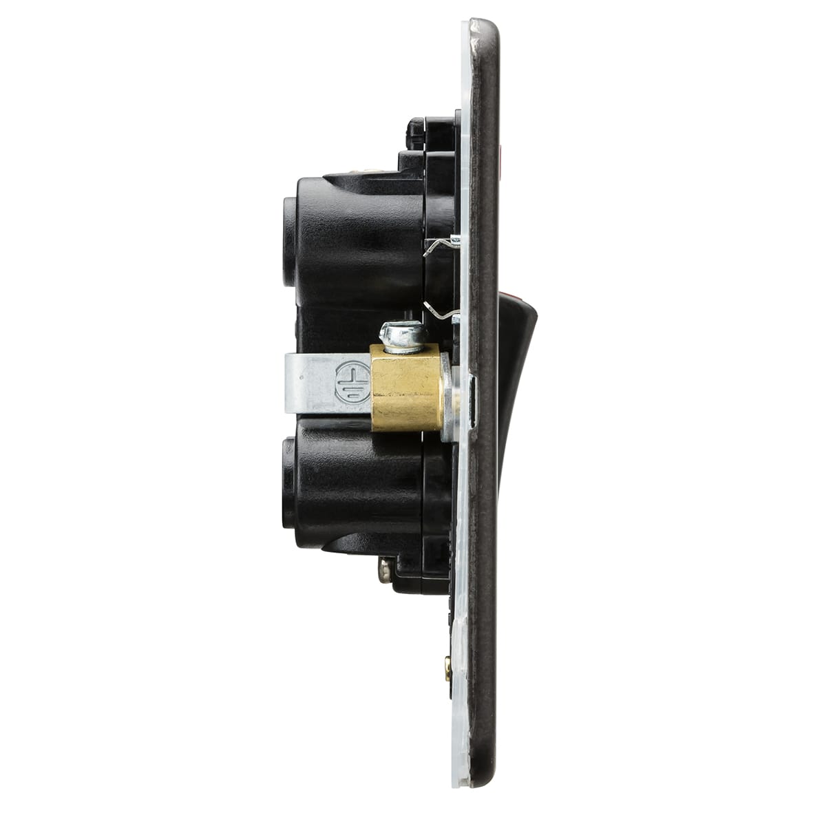 45A 1 Gang Screwless Double Pole Cooker Switch with Neon - Smoked Bronze - view 2