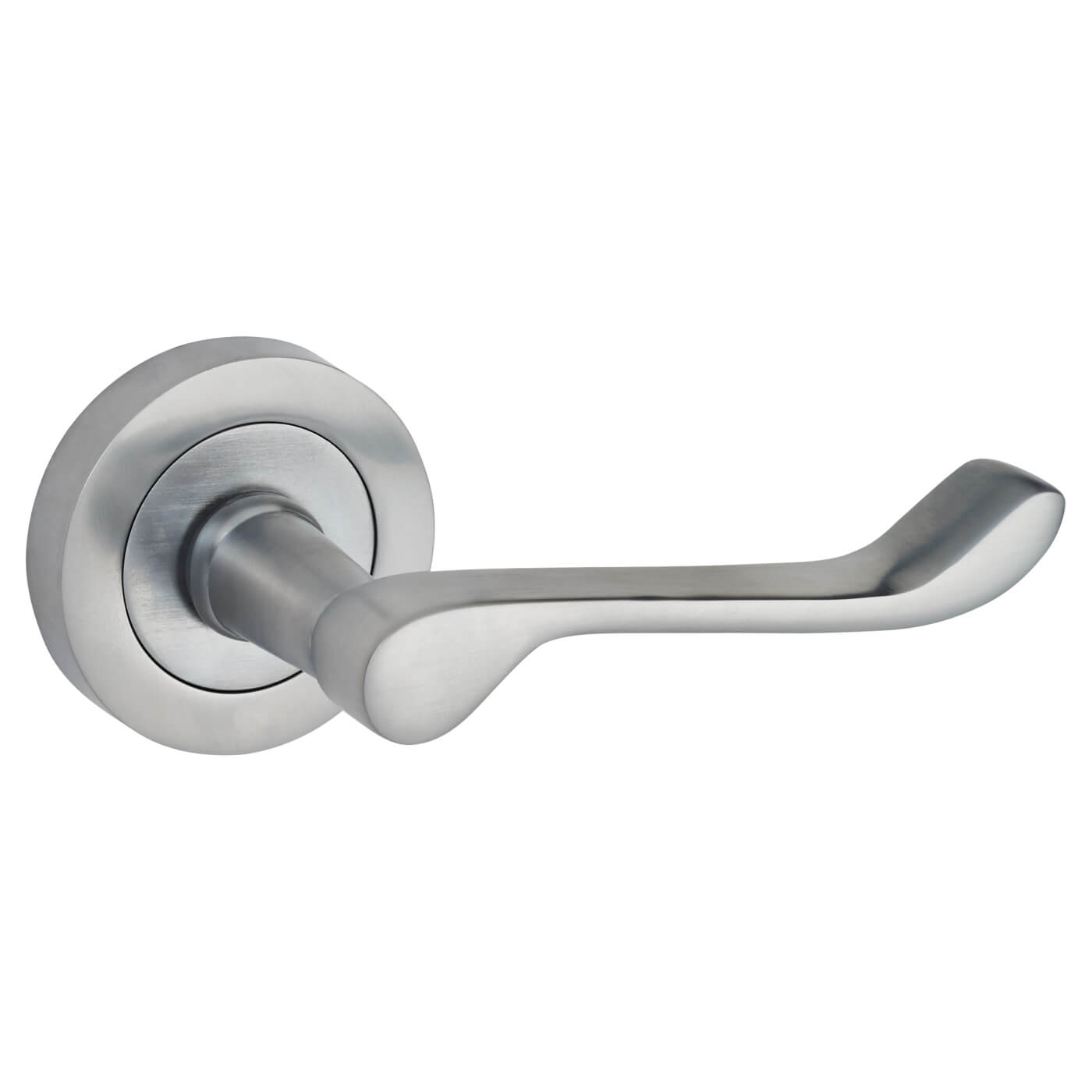 Satin Chrome Victorian Summer Scroll Door Handles on Round Rose - view 3