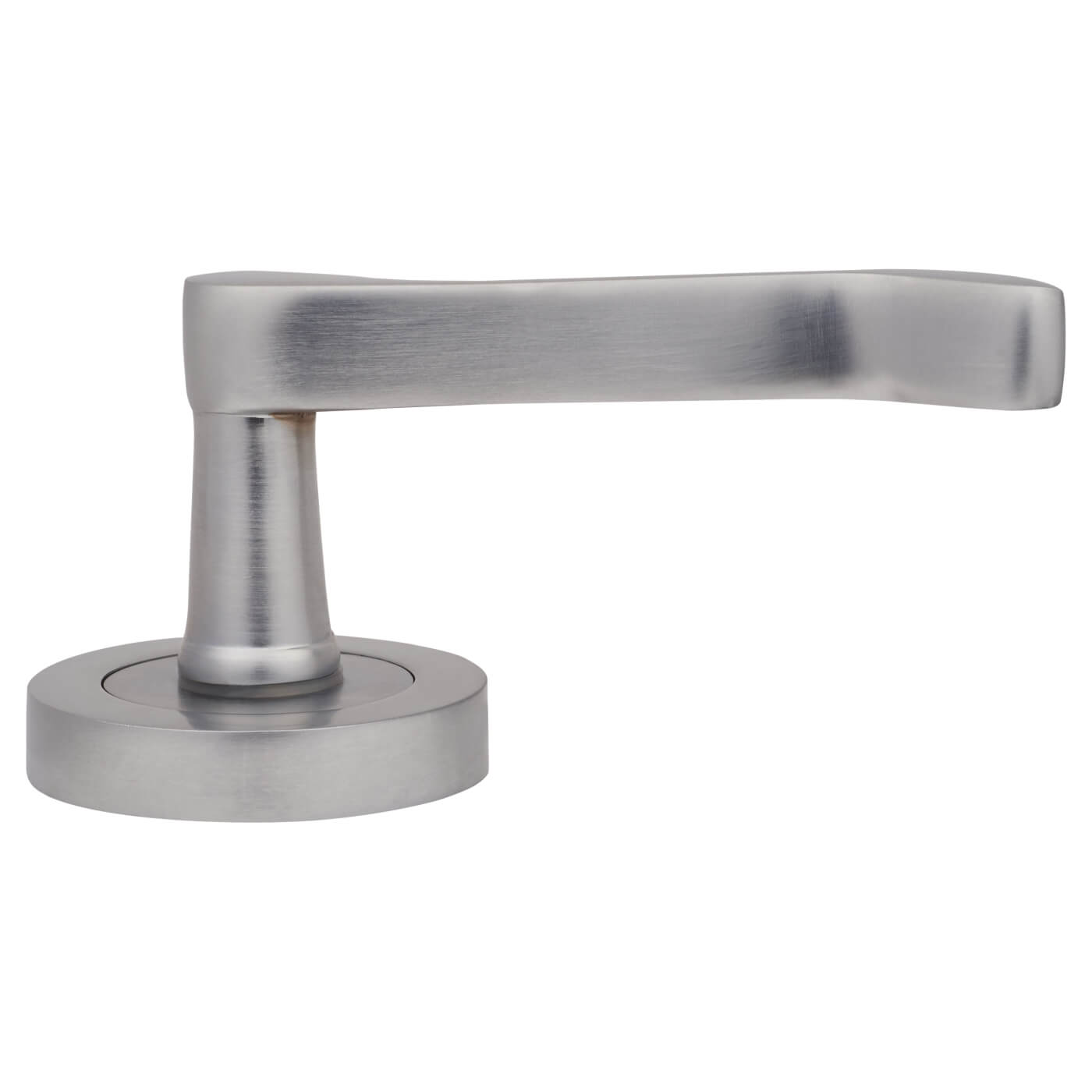 Satin Chrome Victorian Summer Scroll Door Handles on Round Rose - view 4
