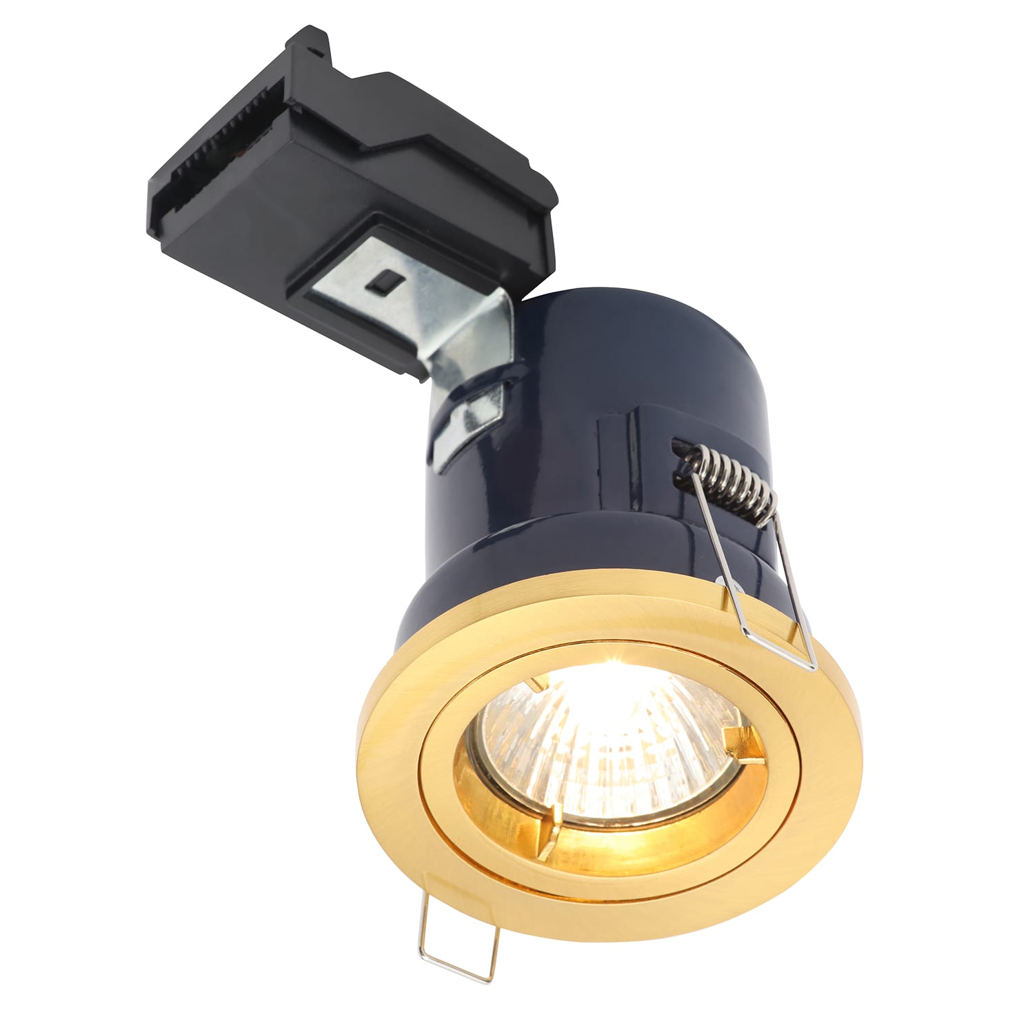 Forum Electralite Yate 50W IP20 Fire Rated LED Fixed Downlight - Satin Brass - view 2