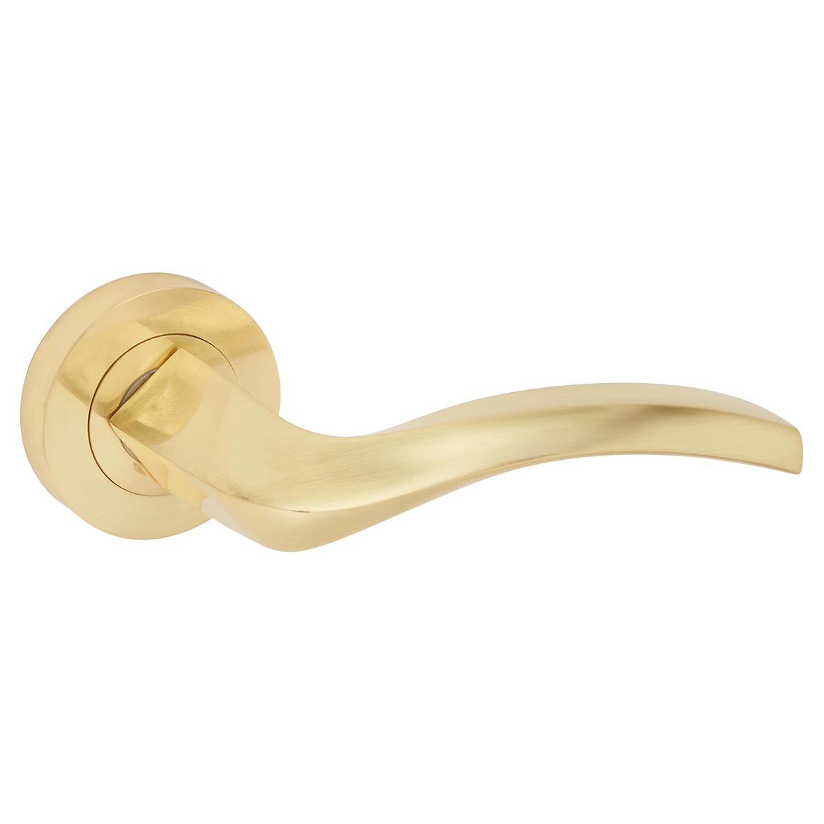 Brass Satin Brass Latch Door Handles on Rose Ultimate Door Pack - Sines Range - view 3