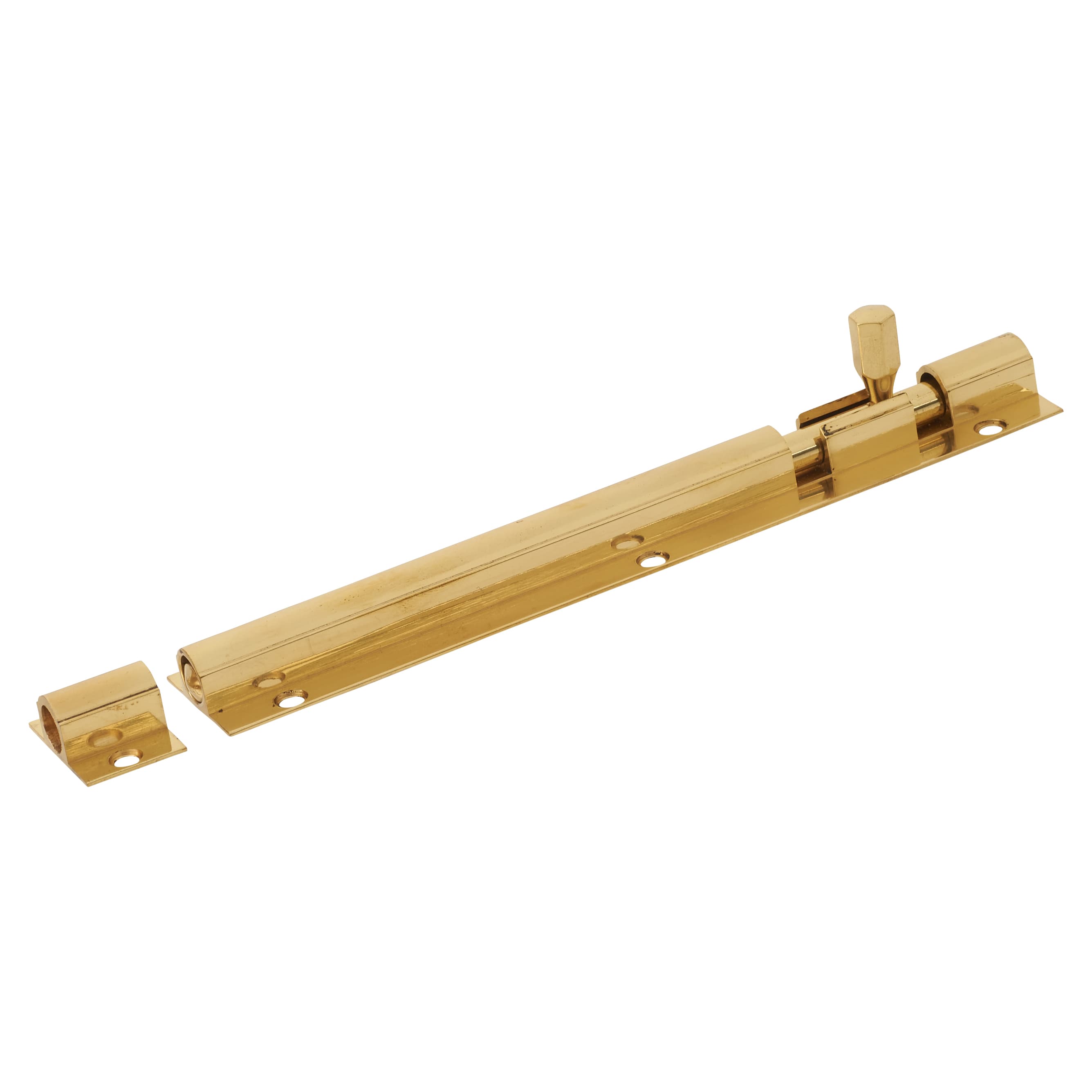 Polished Brass Straight Barrel Bolt - 150 x 25mm - view 2