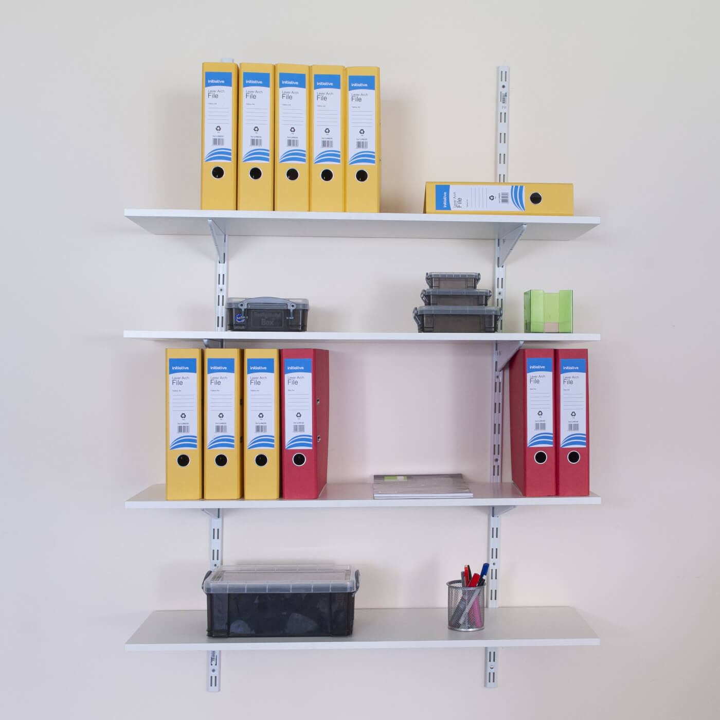 Twin Slot Shelf Wall Upright - 2000mm Length - Silver - view 4