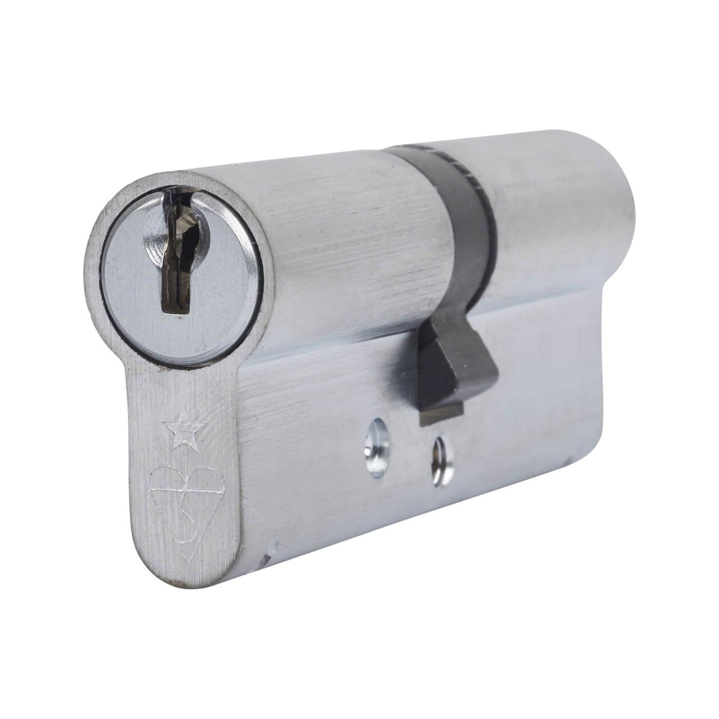 1 Star 6 Pin Kitemarked 80mm Euro Double Cylinder - 40 + 40mm - Satin Chrome - Keyed to Differ - view 2