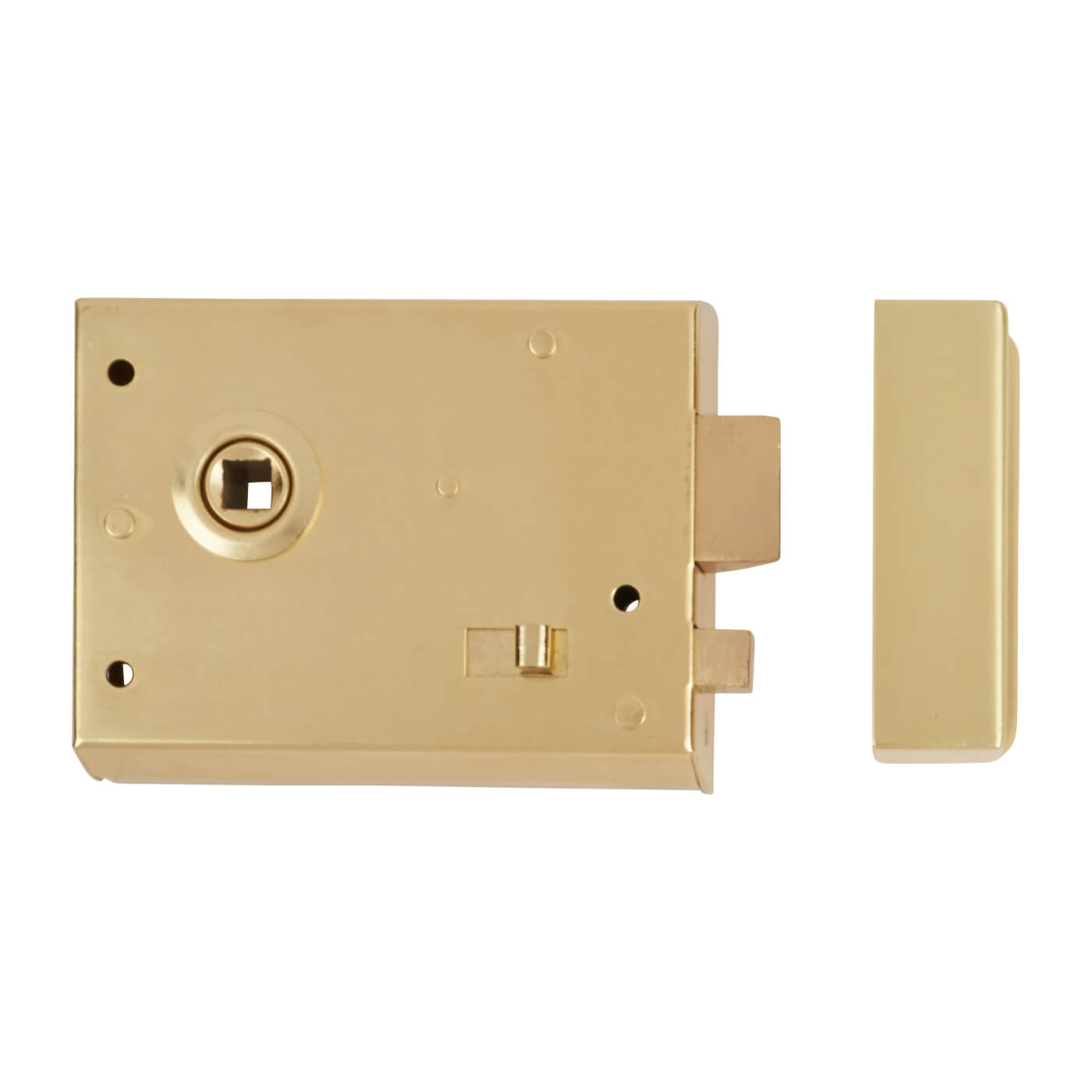 Rim Lock with Snib - 105 x 80mm - Brass - view 3