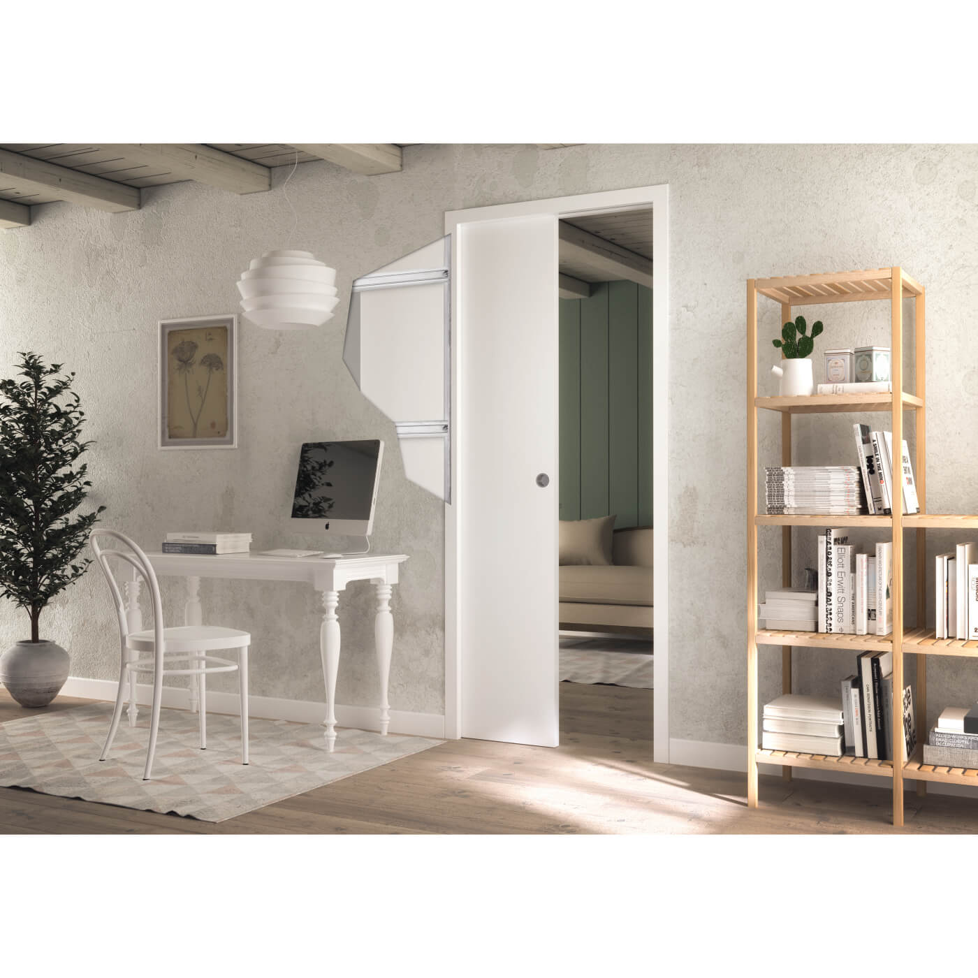 Pocket Door Kit - 115mm Finished Wall Thickness - 686 x 1981mm Door Size - view 2