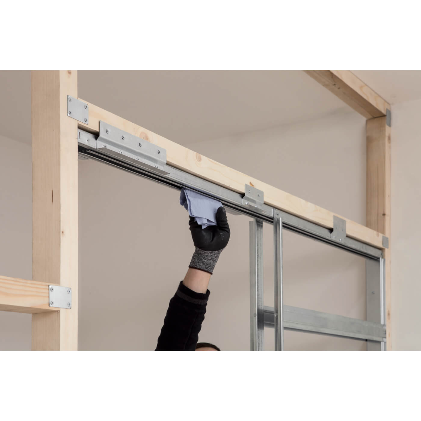 Pocket Door Kit - 115mm Finished Wall Thickness - 686 x 1981mm Door Size - view 5