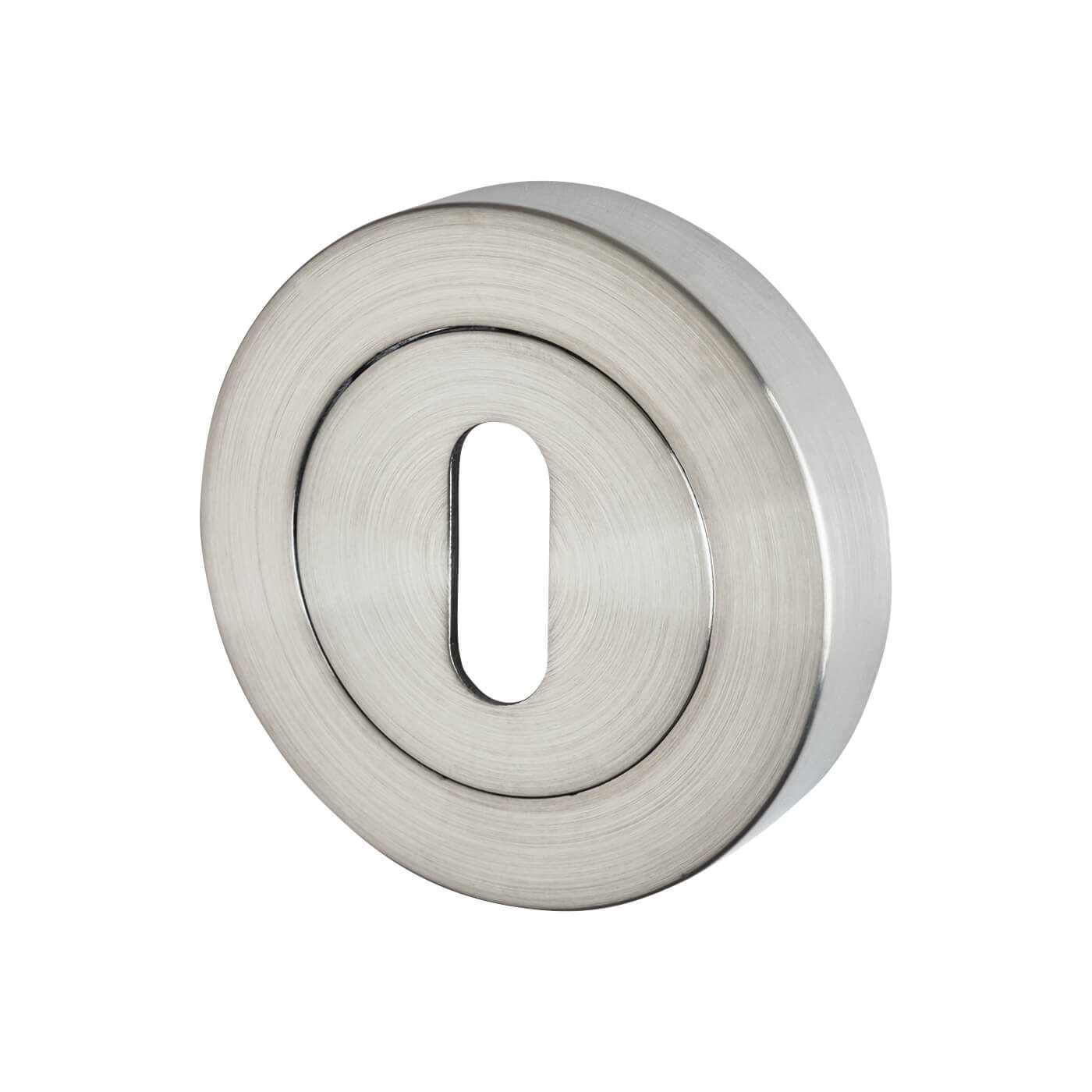 Escutcheon - 52mm Diameter - Keyhole - Satin Chrome - view 2