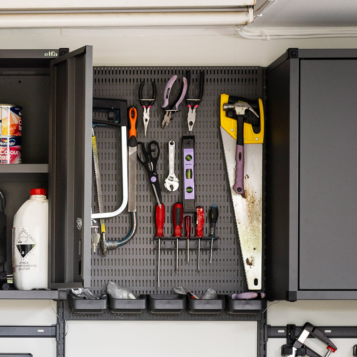 Garage+ Storage Top Track System - Large Storing Board - 597 x 767 x 18mm - Matt Grey - view 3