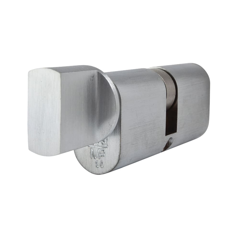 10 Pin 70mm Oval Thumbturn Cylinder - 35mm Turn + 35mm - Satin Chrome - Keyed to Differ - view 3