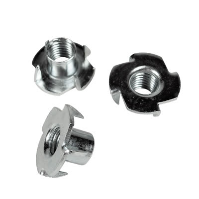 4 Pronged Tee Nut - M10 x 13mm - Zinc Plated - Pack of 100 - view 2