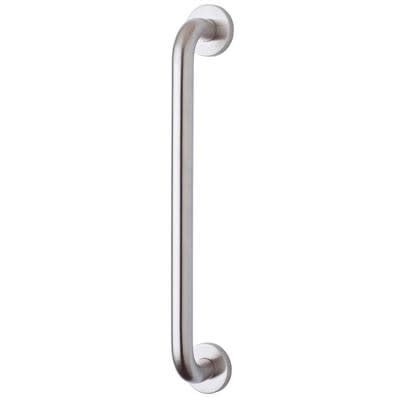 Satin Stainless Steel 19mm D-Bar Door Pull Handle on Rose - Screw Fix - 225mm Centres - view 2