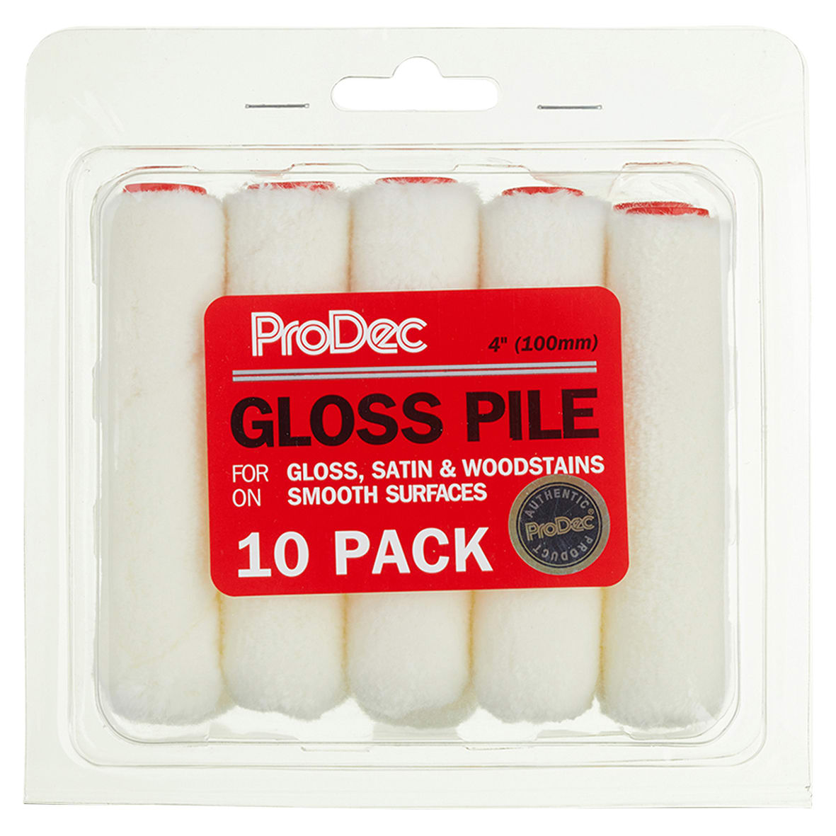 Gloss Short Pile Mini Paint Rollers - 102mm/ 4" Width - Pack of 10 - view 2
