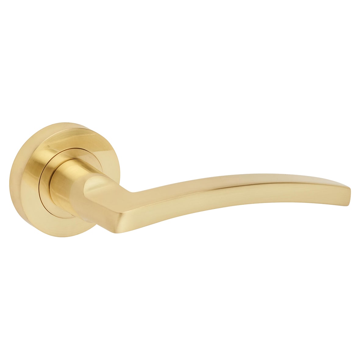 Brass Satin Brass Latch Door Handles on Rose Ultimate Door Pack - Tavira Range - view 3