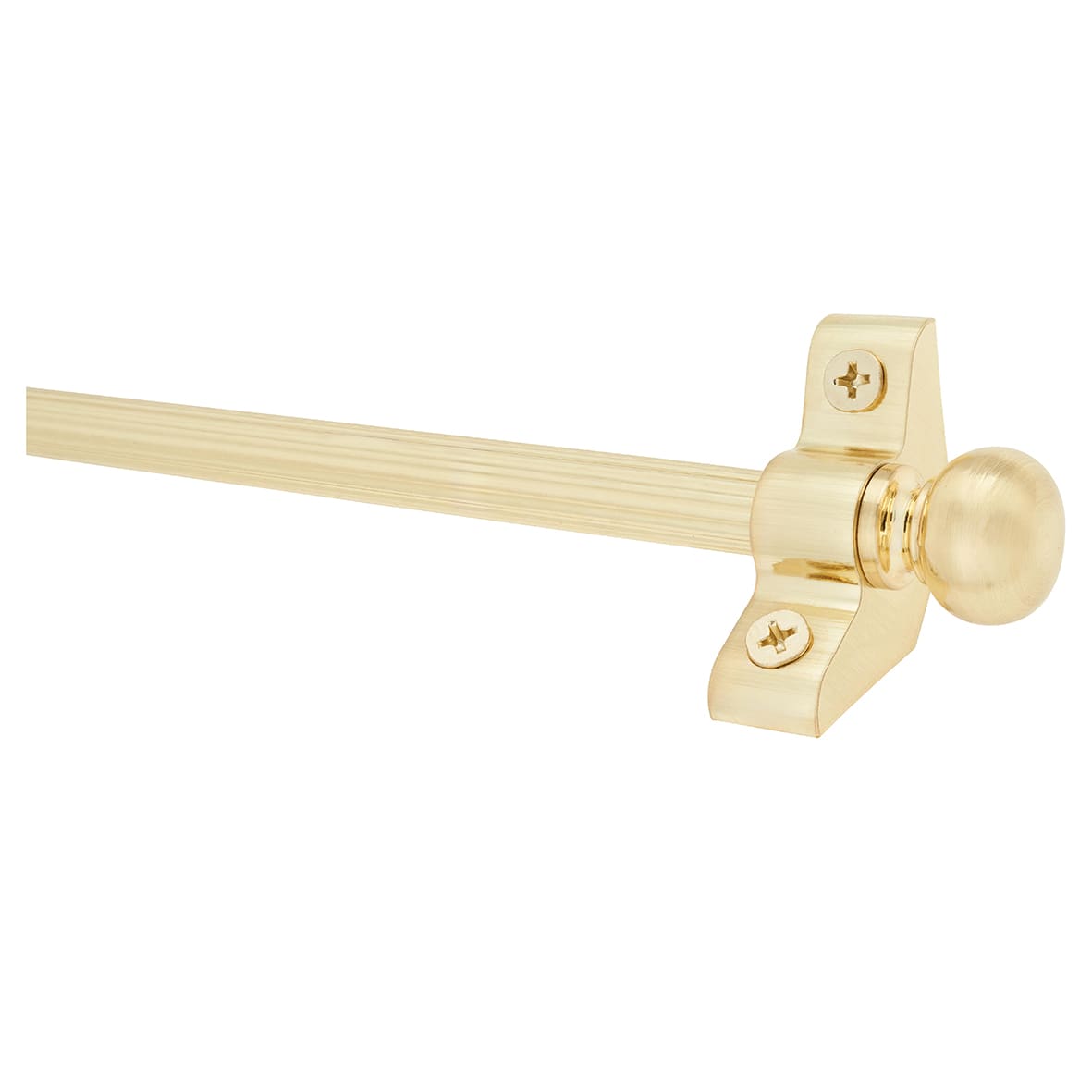 Lines Stair Rod with Round Bulb Finials - 900mm Length - Satin Brass - view 2
