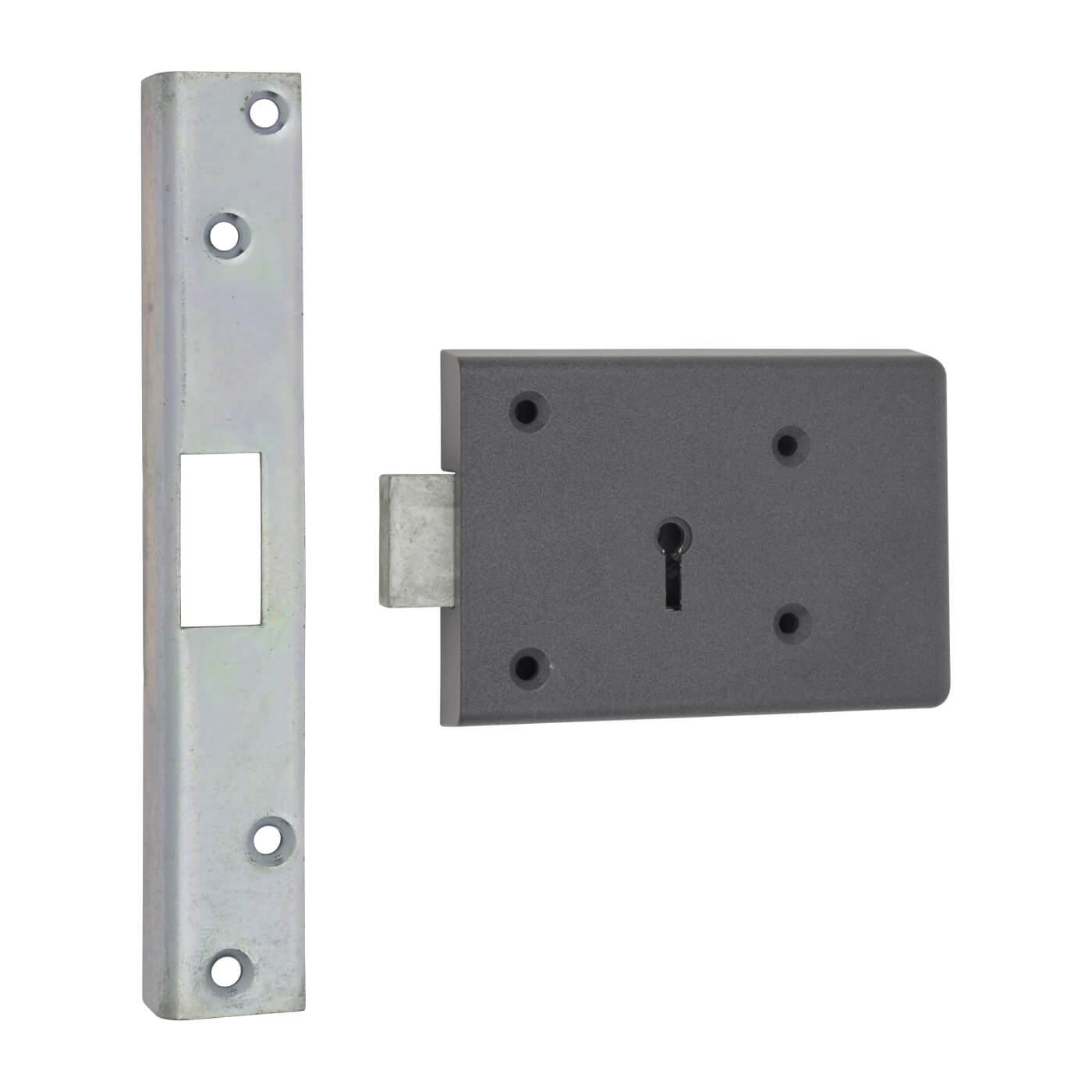Fire Brigade FB2 Rim Deadlock - 110mm Case - 45mm Backset - Right Hand - Silver - view 2