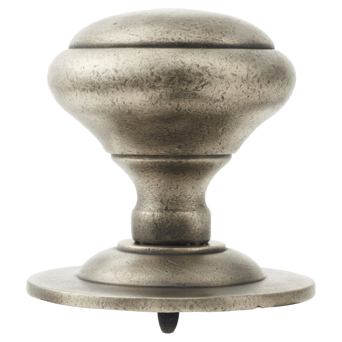 Antique Pewter Round Centre Door Knob - 85mm Rose Diameter - view 3