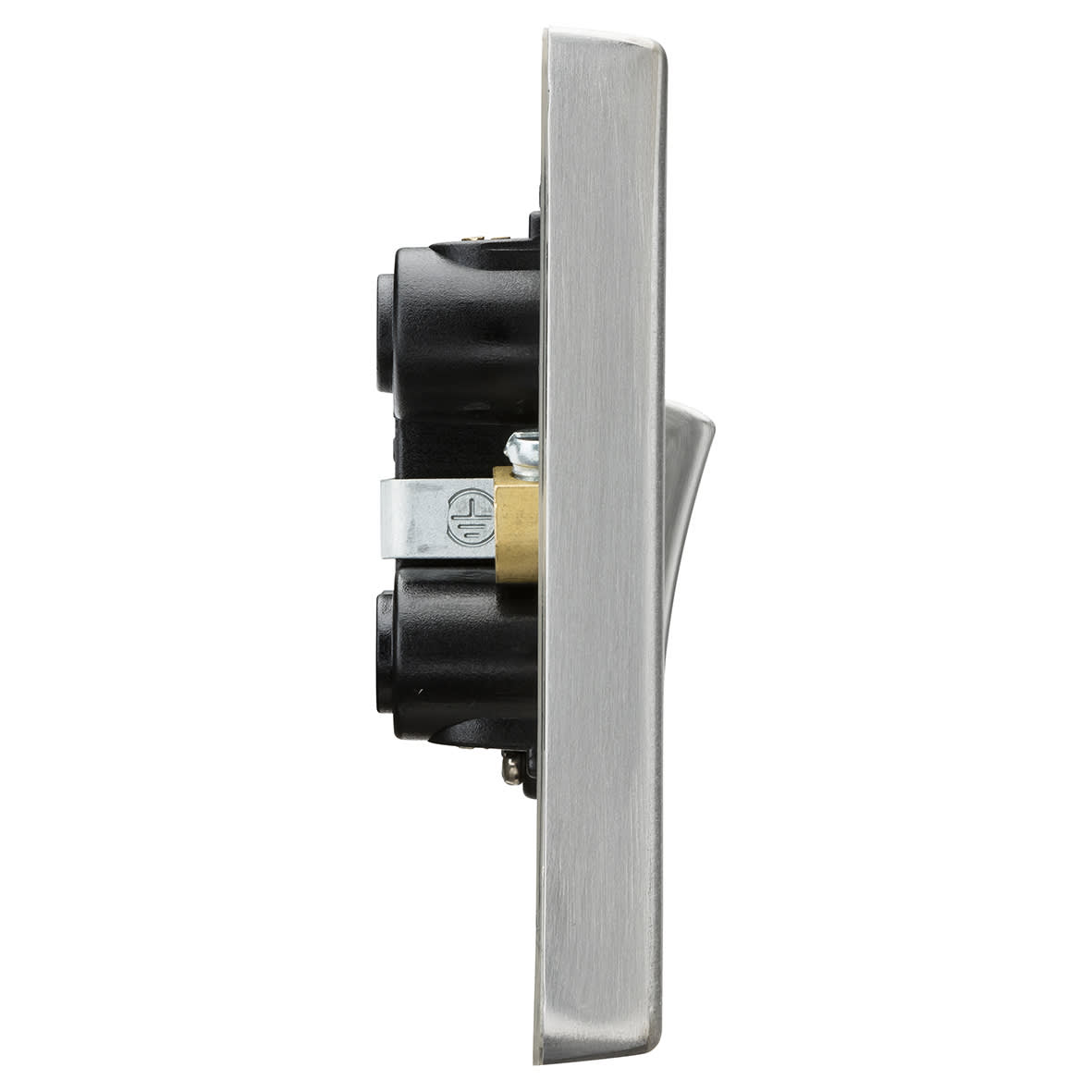 45A 1 Gang Square Edge Double Pole Cooker Switch with Neon - Brushed Chrome - view 2