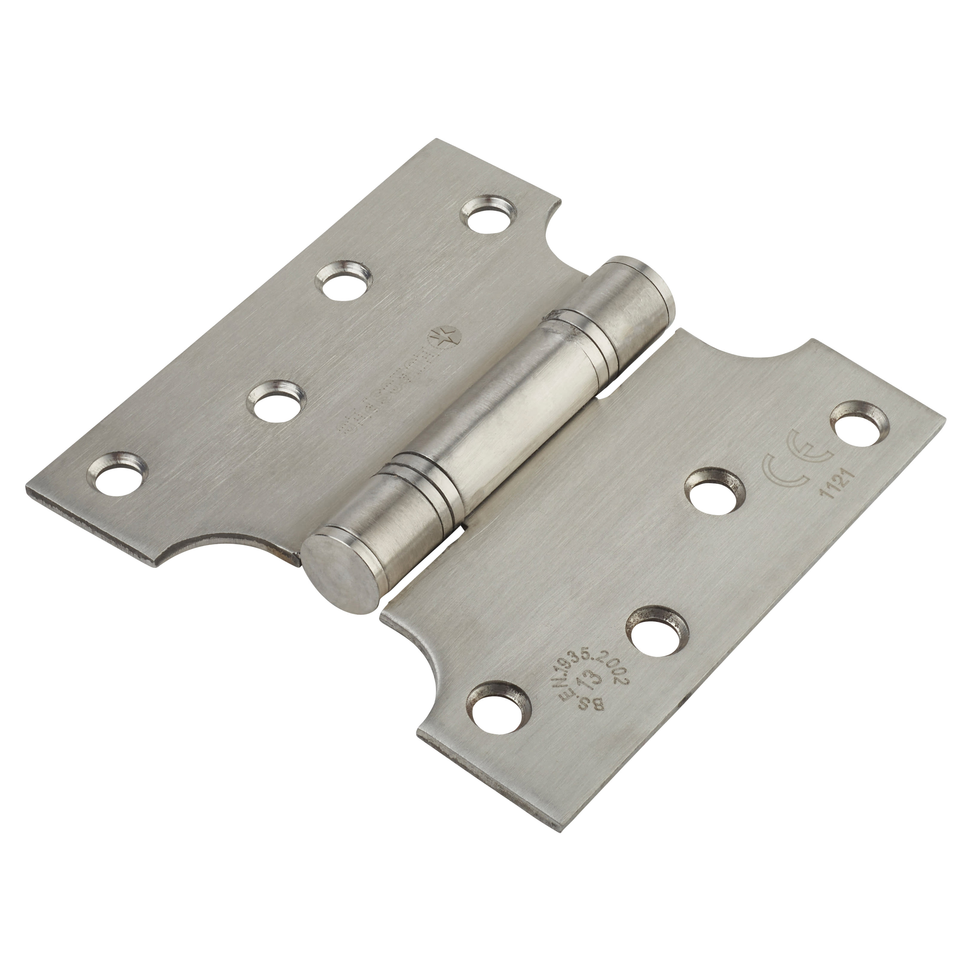 Max Parliament Hinge - 102 x 50 x 102 x 3mm - Satin Stainless Steel - Pair - view 2