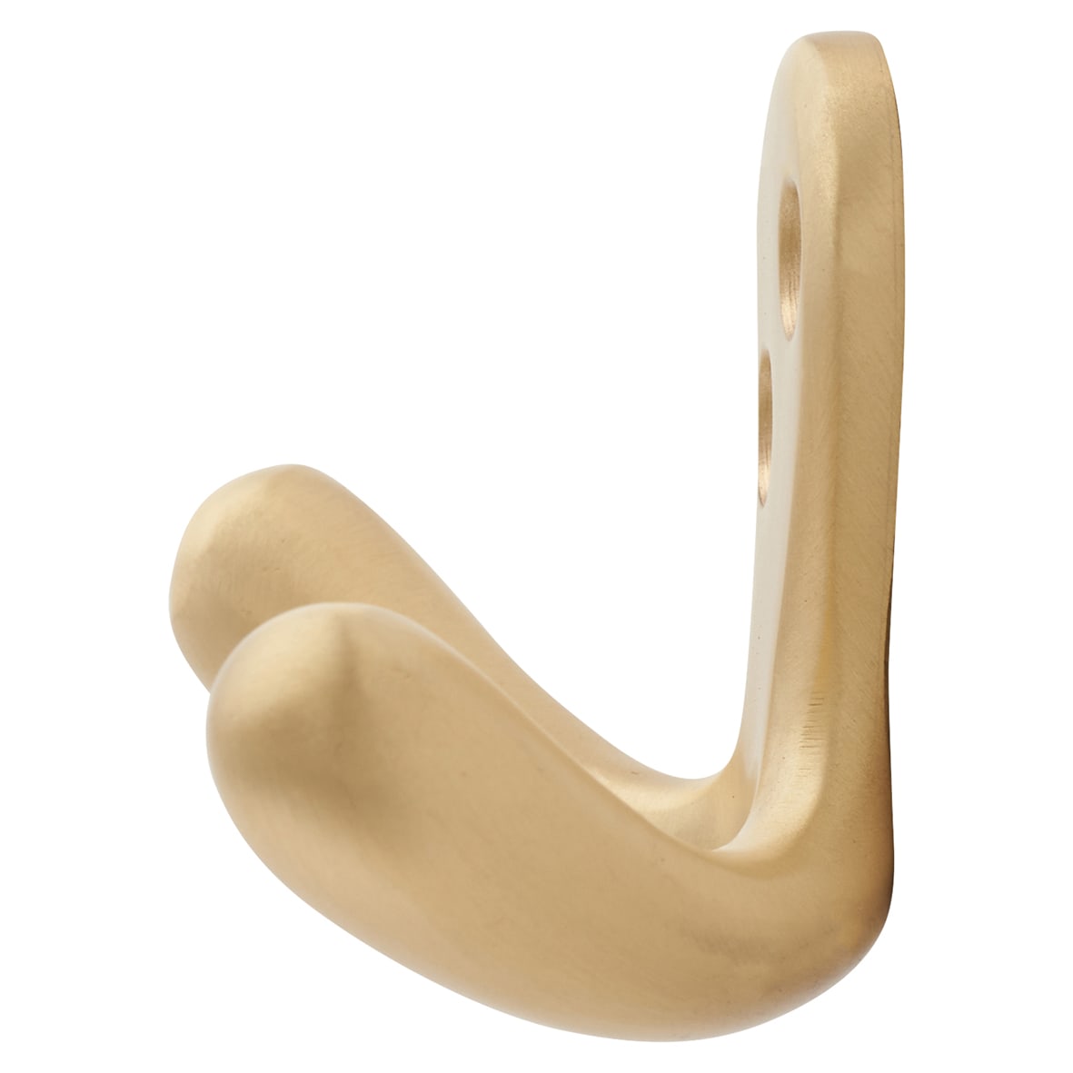Victorian Double Coat Hook - 30 x 24mm - Satin Brass - view 2