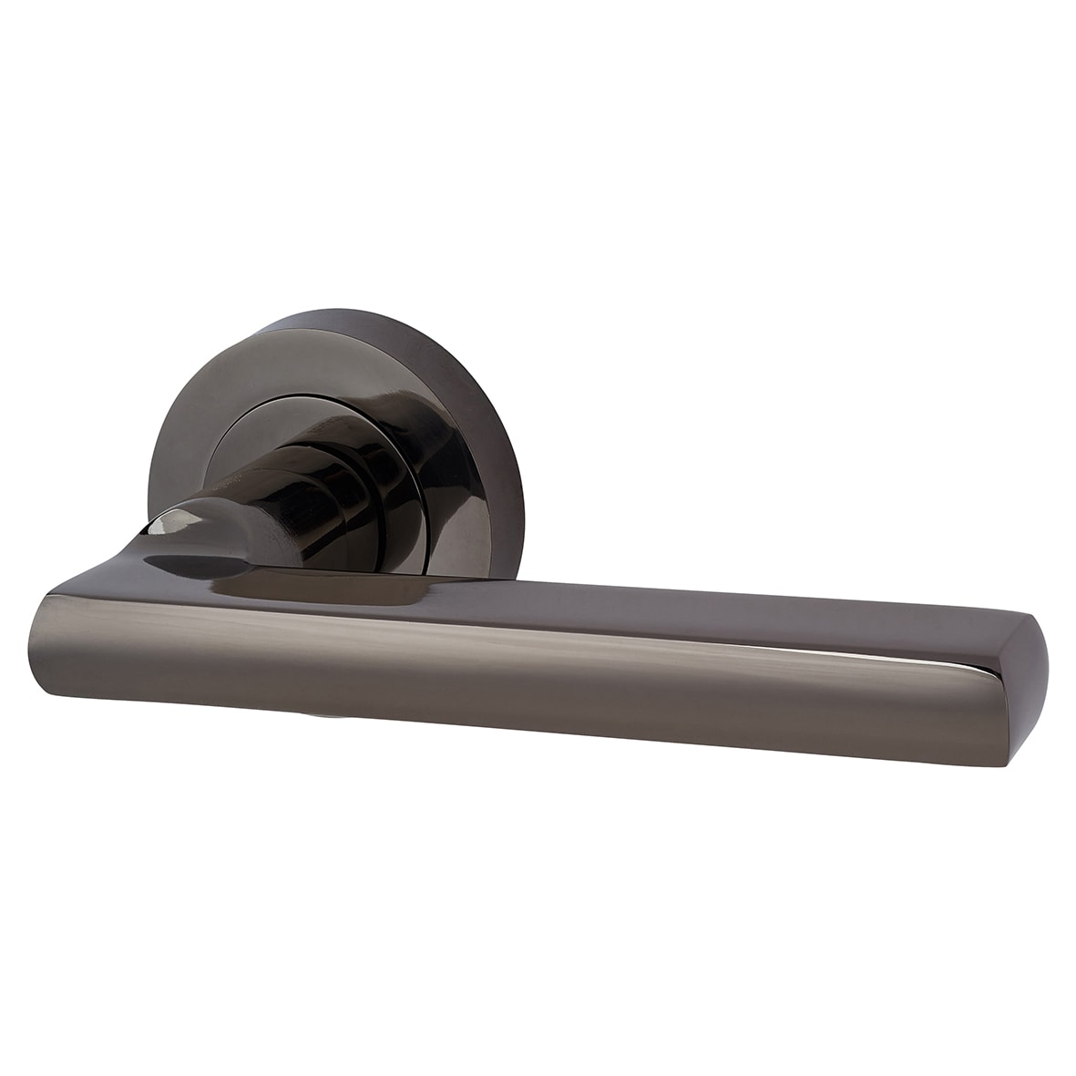 Black Nickel Latch Door Handles on Rose Pack - Sophia Range - view 3