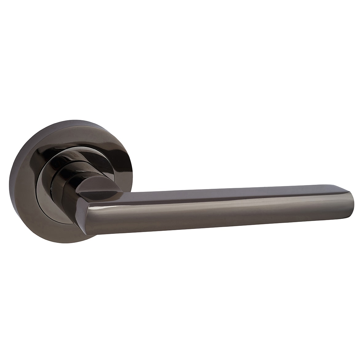 Black Nickel Latch Door Handles on Rose Pack - Sophia Range - view 4