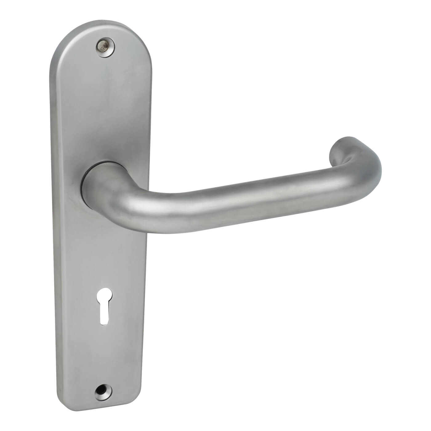 Satin Stainless Steel Return to Door Keyhole Lock Door Handles - 3K70 Range - 200 x 50mm - view 3