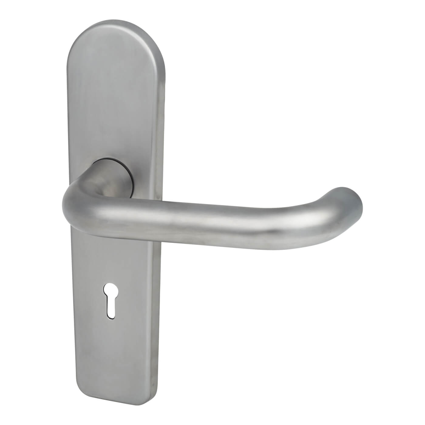 Satin Stainless Steel Return to Door Keyhole Lock Door Handles - 3K70 Range - 200 x 50mm - view 4