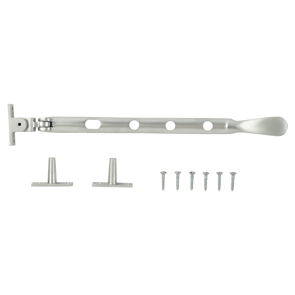 Victorian Casement Window Stay - 10"/250mm Length - Soft Satin Chrome - view 4