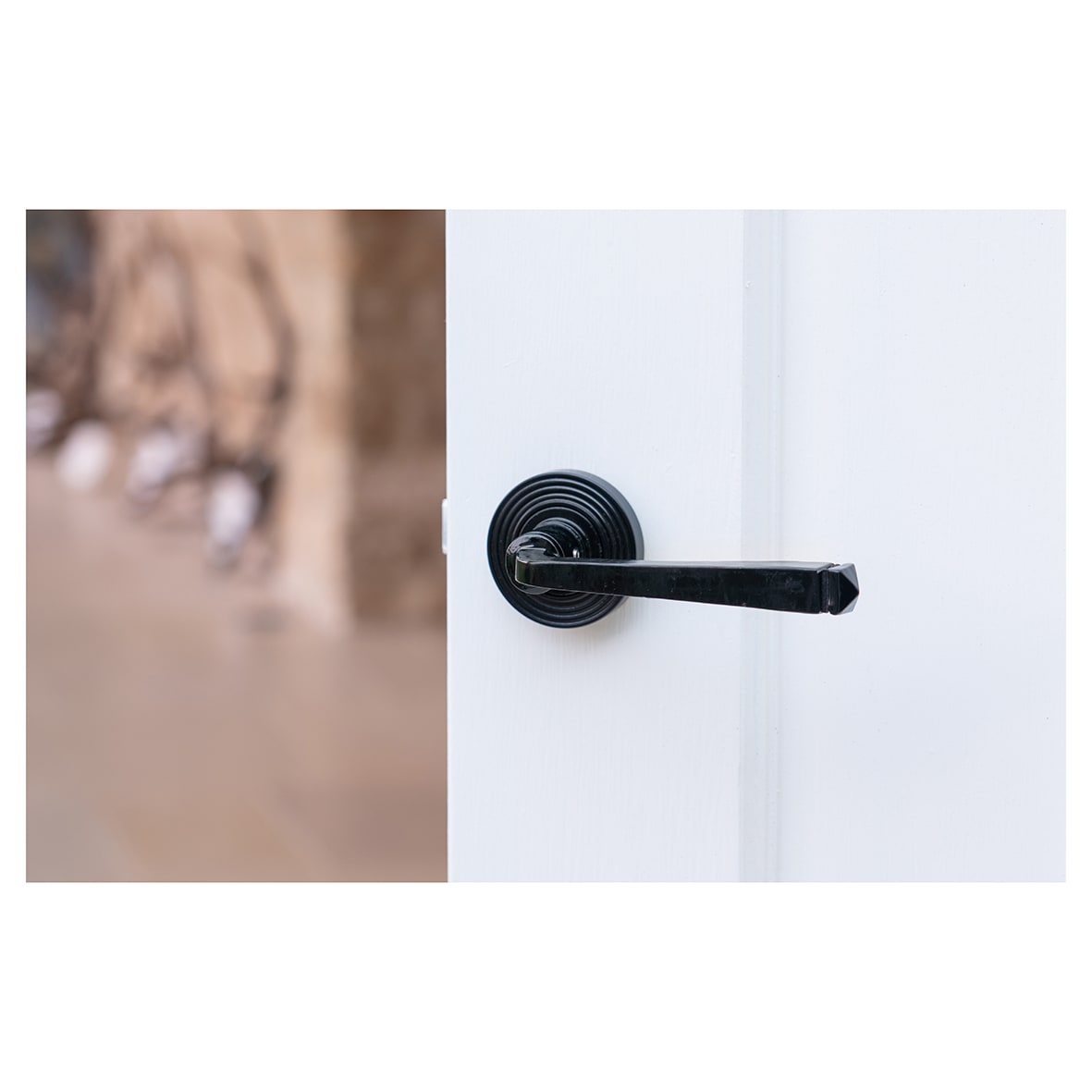 Black Door Handles on Round Beehive Rose - Avon Range - view 4