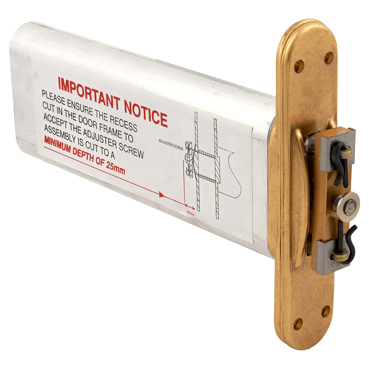 Perkomatic R85 Hydraulic Concealed Chain Door Closer - Radius Plate - Polished Brass - view 2