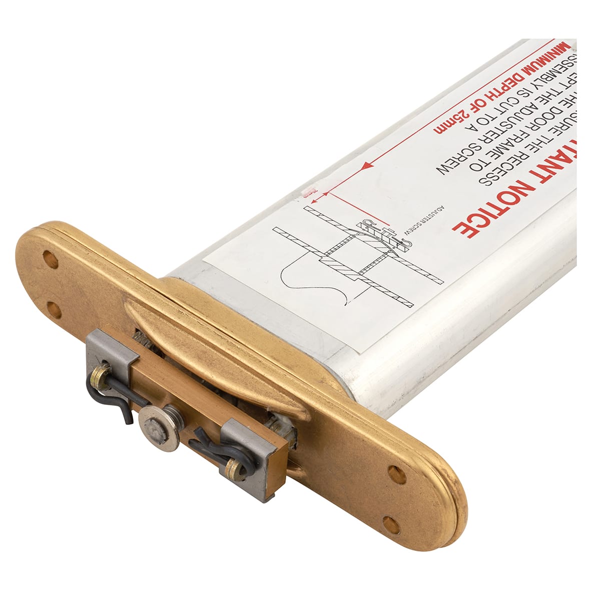 Perkomatic R85 Hydraulic Concealed Chain Door Closer - Radius Plate - Polished Brass - view 4