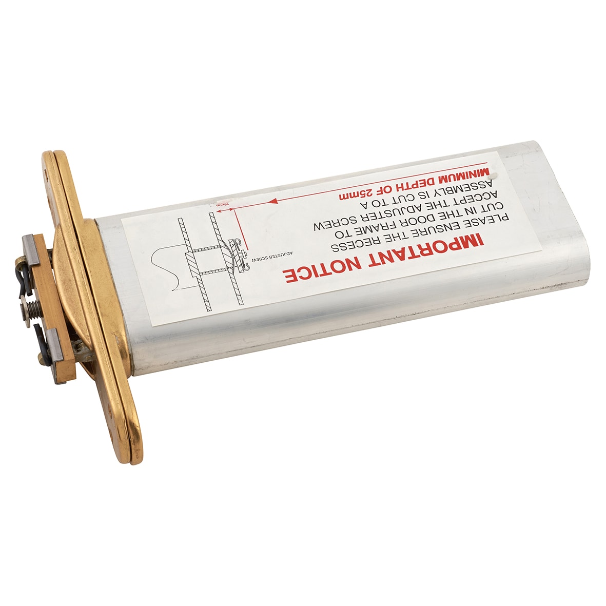 Perkomatic R85 Hydraulic Concealed Chain Door Closer - Radius Plate - Polished Brass - view 7