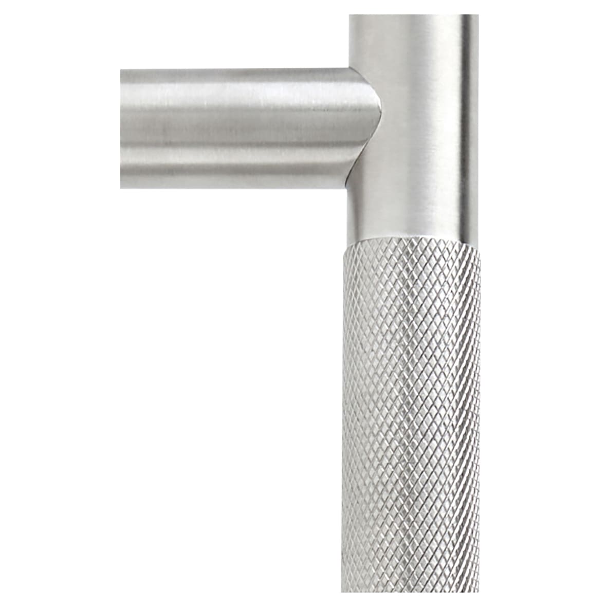 Satin Stainless Steel 23mm Knurled T-Bar Door Pull Handle - Bolt Fix - 450mm Centres - view 2