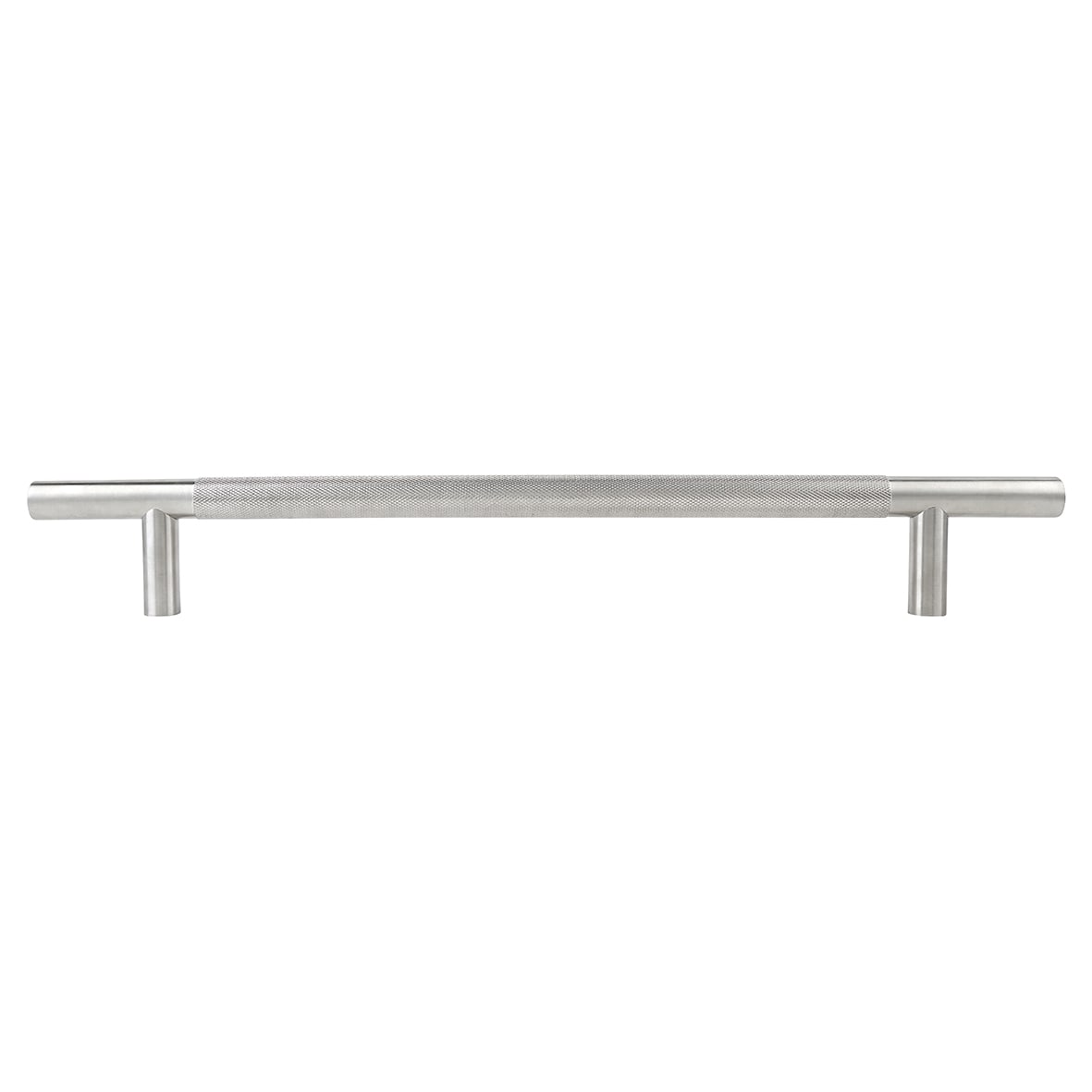 Satin Stainless Steel 23mm Knurled T-Bar Door Pull Handle - Bolt Fix - 450mm Centres - view 3