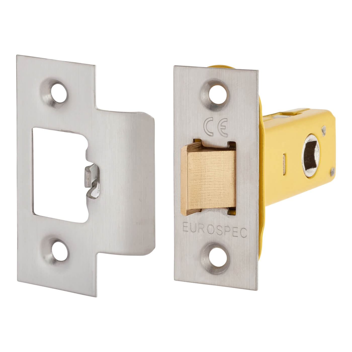 Heavy Duty Tubular Latch - 65mm Case - 44mm Backset - Square - Satin Stainless Steel - view 2