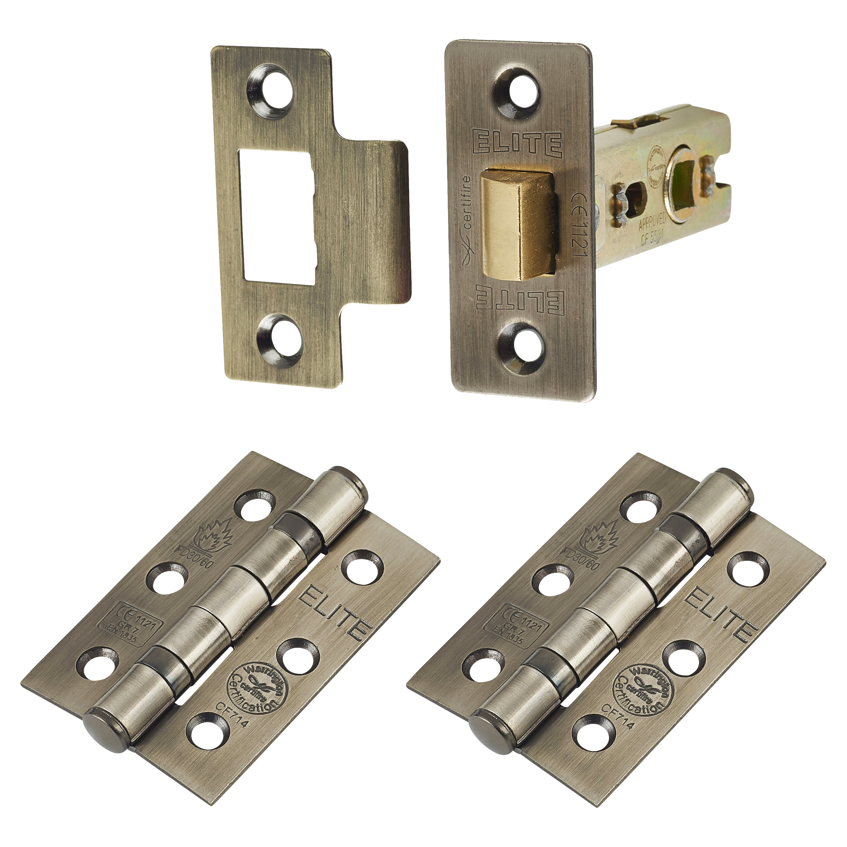 Antique Brass Latch Door Handles Pack - Rome Range - view 3