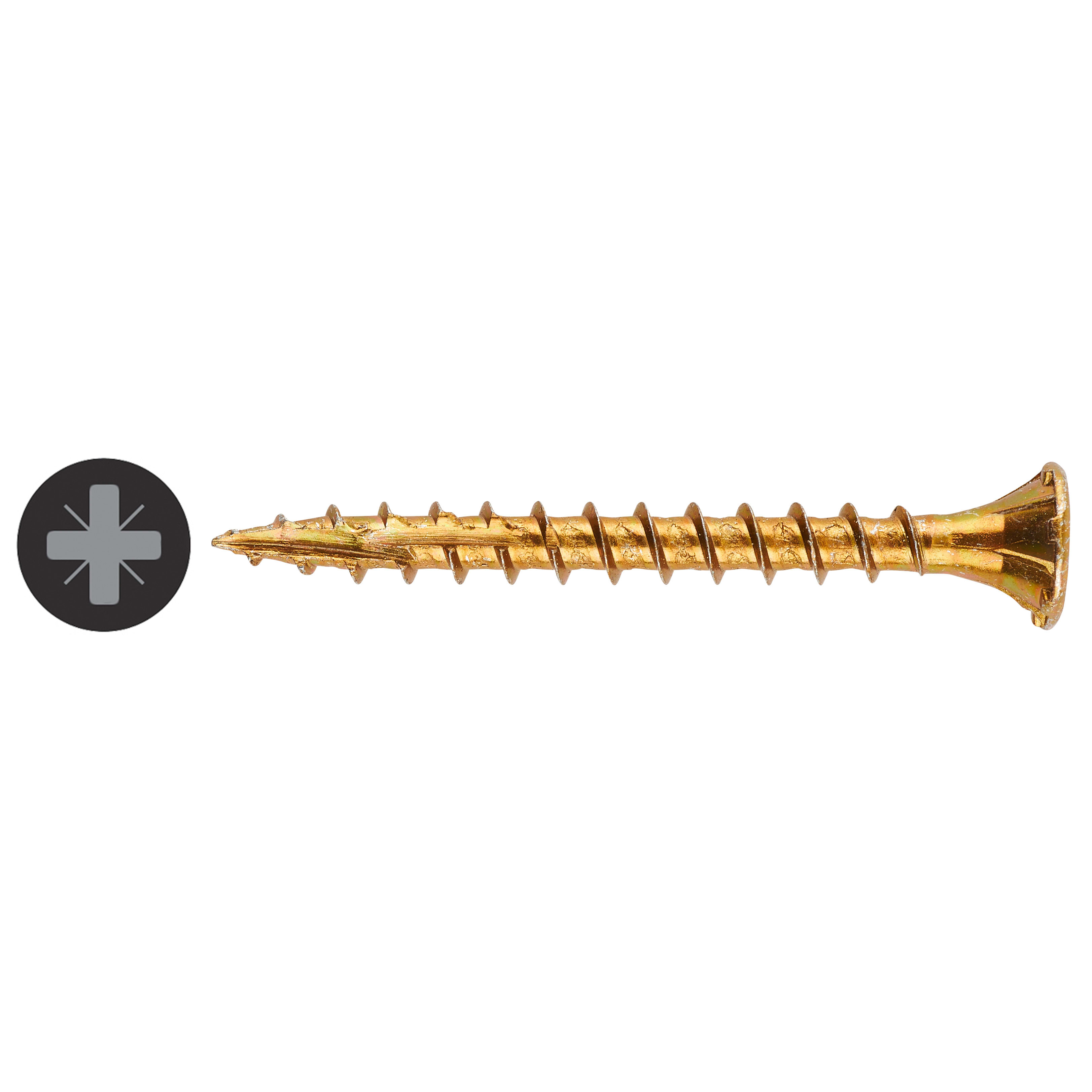 Cutter Pozi Countersunk Wood Screws Tub - 5.0 x 50mm - Yellow Zinc - Pack of 600 - view 3