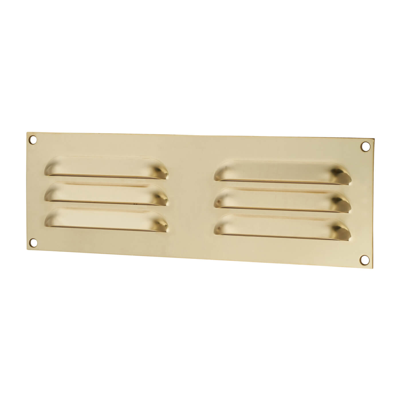 Hooded Louvre Vent - 229 x 76mm - 2470mm² Free Air Flow - Polished Brass - view 2