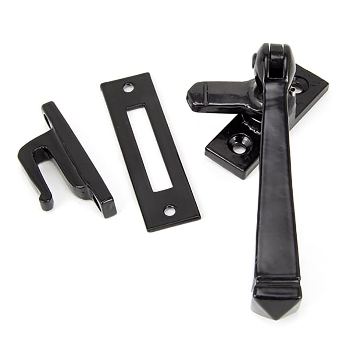 Avon Locking Mortice & Hook Plate Window Fastener - Reversible - Black - view 2